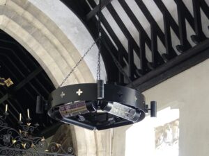 Church Chandelier with Heat and light 'Swinderby' Design