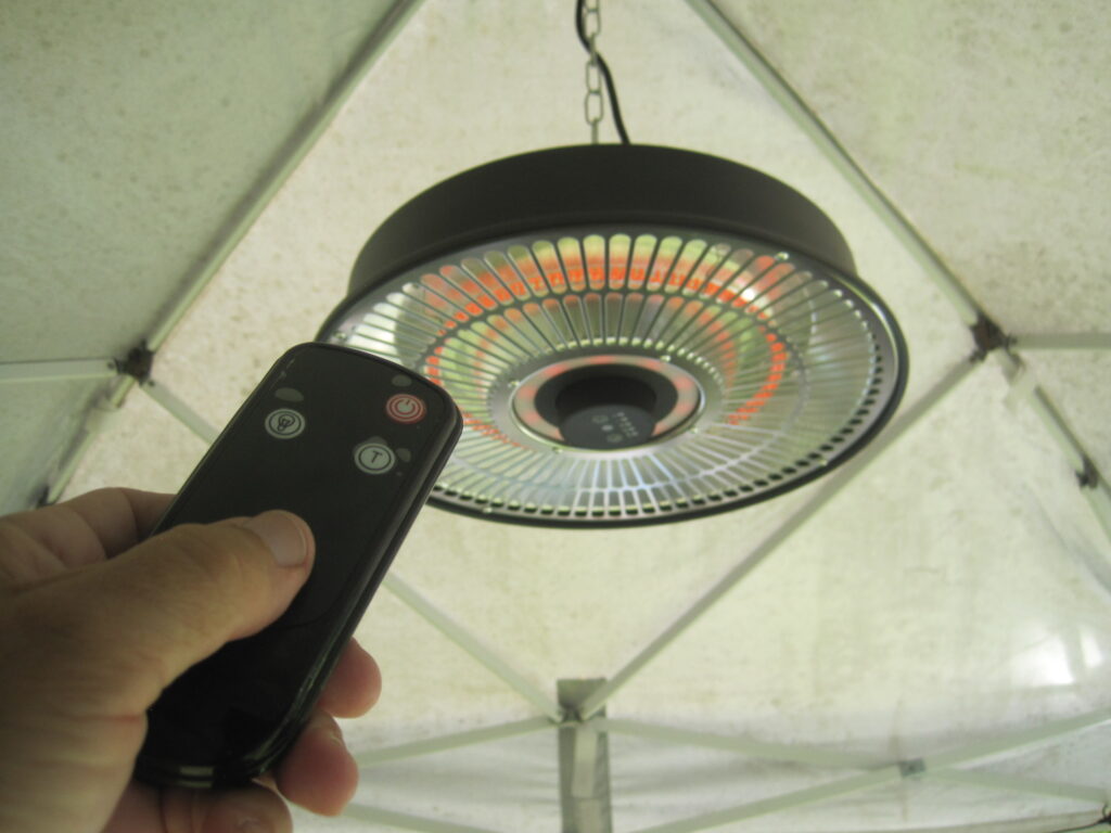 1.5kW Hanging Infra-red Heater with LED Atmosphere light and Remote Control - Image 9