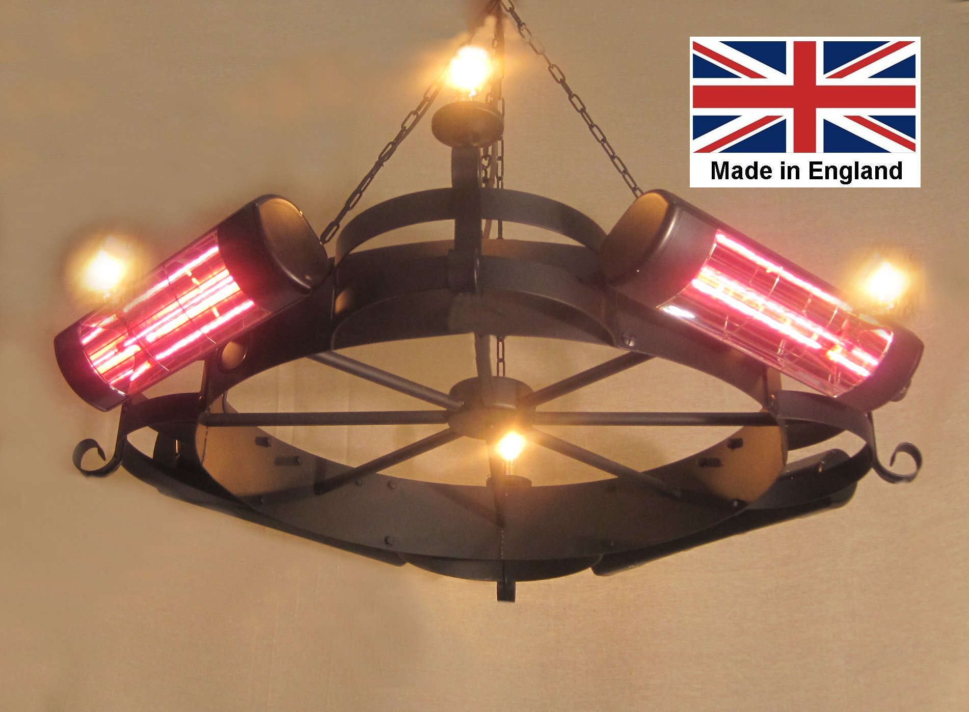 Chandelier Heater 8kW 'Willoughby' Design with Vintage Lamps