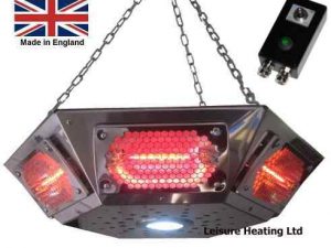 ALL NEW! 3000W Short-wave Infra-red Pendant Gazebo Heater with LED Light and Full Control